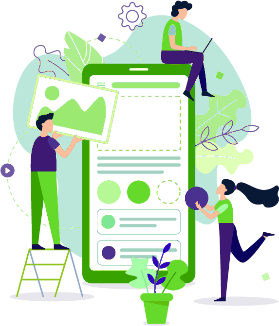 Illustration of designing a mobile app